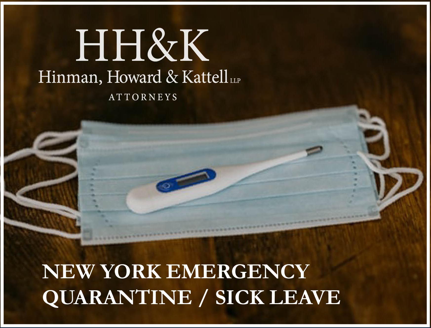 Client Alert New York Emergency Quarantine / Sick Leave Hinman
